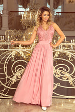 Load image into Gallery viewer, 215-3 LEA long sleeveless dress with embroidered cleavage - pink