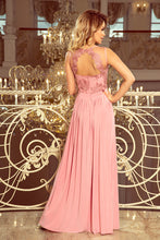Load image into Gallery viewer, 215-3 LEA long sleeveless dress with embroidered cleavage - pink