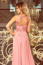 Load image into Gallery viewer, 215-3 LEA long sleeveless dress with embroidered cleavage - pink