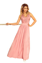 Load image into Gallery viewer, 215-3 LEA long sleeveless dress with embroidered cleavage - pink