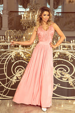Load image into Gallery viewer, Numoco 215-4 LEA long sleeveless dress with embroidered cleavage - pastel pink