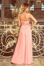 Load image into Gallery viewer, Numoco 215-4 LEA long sleeveless dress with embroidered cleavage - pastel pink