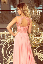 Load image into Gallery viewer, Numoco 215-4 LEA long sleeveless dress with embroidered cleavage - pastel pink