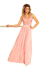 Load image into Gallery viewer, Numoco 215-4 LEA long sleeveless dress with embroidered cleavage - pastel pink