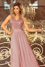 Load image into Gallery viewer, Numoco 215-5 LEA long sleeveless dress with embroidered cleavage - TAUPE