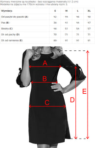 Numoco 217-5 NEVA Trapezoidal dress with flared sleeves - black + flowers