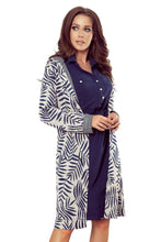 Load image into Gallery viewer, Numoco 218-3 Coat with hood and pockets - blue leaves
