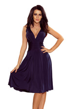 Load image into Gallery viewer, 219-1 GIULIA - Flared midi dress with a neckline - NAVY BLUE
