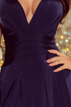 Load image into Gallery viewer, 219-1 GIULIA - Flared midi dress with a neckline - NAVY BLUE