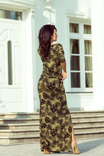 Load image into Gallery viewer, Numoco 220-2 MAXI sporty dress - round leaves + khaki