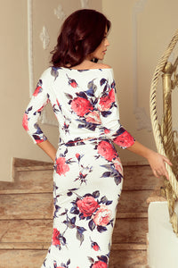 Numoco 220-4 MAXI sporty dress - big red flowers