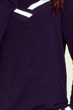 Load image into Gallery viewer, Numoco 223-1 Comfortable sweatshirt with bare shoulders - navy blue