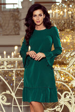 Load image into Gallery viewer, 226-1 PARI Dress with ruffles - dark green