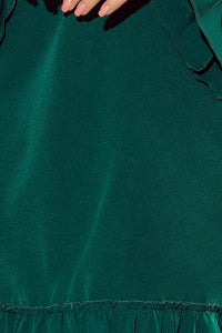 226-1 PARI Dress with ruffles - dark green
