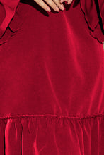 Load image into Gallery viewer, Numoco 226-2 PARI Dress with ruffles - Burgundy color