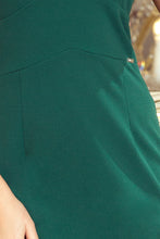 Load image into Gallery viewer, 227-1 MEGAN Dress with a neckline - green color