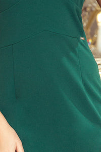 227-1 MEGAN Dress with a neckline - green color