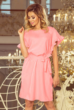 Load image into Gallery viewer, 229-1 ROSE dress with ruffles on the sleeves - pastel pink