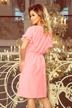 Load image into Gallery viewer, 229-1 ROSE dress with ruffles on the sleeves - pastel pink