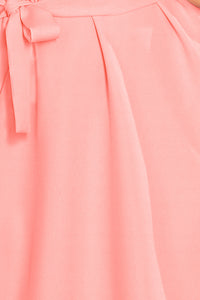 229-1 ROSE dress with ruffles on the sleeves - pastel pink