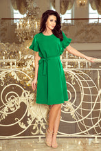 Load image into Gallery viewer, Numoco 229-3 ROSE dress with ruffles on the sleeves - green color