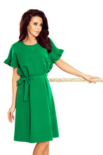 Load image into Gallery viewer, Numoco 229-3 ROSE dress with ruffles on the sleeves - green color