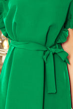 Load image into Gallery viewer, Numoco 229-3 ROSE dress with ruffles on the sleeves - green color