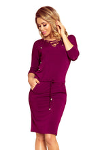 Load image into Gallery viewer, 230-1 JANET Sports dress with binding - plum