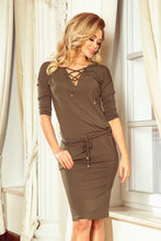 Load image into Gallery viewer, 230-3 JANET Sports dress with binding - KHAKI