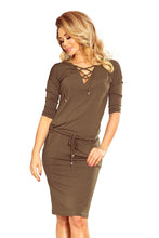Load image into Gallery viewer, 230-3 JANET Sports dress with binding - KHAKI