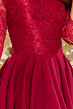 Load image into Gallery viewer, Numoco 231-1 OLIVIA - asymmetrical dress with lace - burgundy color