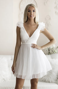 SENAT SHORT PLEATED  DRESS WHITE 66003-2