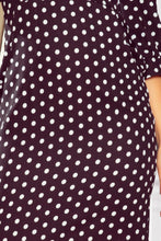 Load image into Gallery viewer, Numoco 243-1 Dress with puffed sleeves - black with polka dots