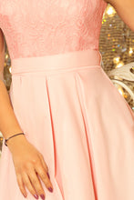 Load image into Gallery viewer, Numoco 244-1 FLORA dress with round neckline and lace - pastel pink