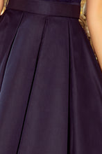 Load image into Gallery viewer, Numoco 244-2 FLORA dress with round neckline and lace - navy blue