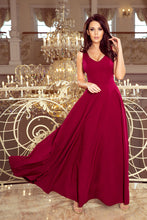 Load image into Gallery viewer, Numoco 246-1 CINDY long dress with a neckline - burgundy