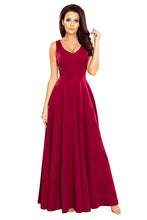 Load image into Gallery viewer, Numoco 246-1 CINDY long dress with a neckline - burgundy
