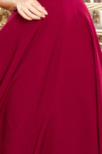 Load image into Gallery viewer, Numoco 246-1 CINDY long dress with a neckline - burgundy