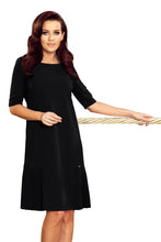 Load image into Gallery viewer, Numoco 253-1 LIDIA Dress with pleats on the sides - black