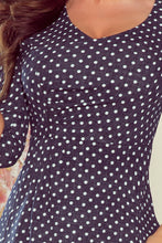 Load image into Gallery viewer, 255-1 IRIS Dress with pleats - jeans with polka dots
