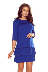 257-1 SUSAN dress with ruffles - royal blue
