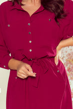 Load image into Gallery viewer, Numoco 258-1 BROOKE Shirt dress - Burgundy color