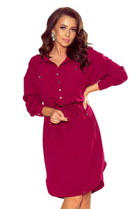 Numoco 258-1 BROOKE Shirt dress - Burgundy color