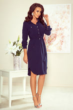 Load image into Gallery viewer, Numoco 258-3 BROOKE Shirt dress - NAVY BLUE