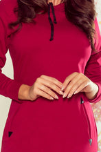 Load image into Gallery viewer, Numoco 260-1 ELSA Burgundy dress with a hood