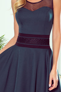Numoco 261-2 RICA Dress with tulle inserts - green