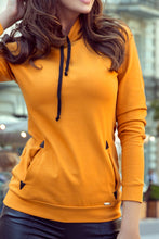 Load image into Gallery viewer, Numoco 262-1 Hooded sweatshirt with pockets - mustard