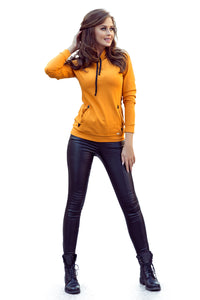 Numoco 262-1 Hooded sweatshirt with pockets - mustard