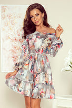 Load image into Gallery viewer, Numoco 265-3 DAISY Dress with frills - flowers + grey