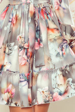 Load image into Gallery viewer, Numoco 265-3 DAISY Dress with frills - flowers + grey